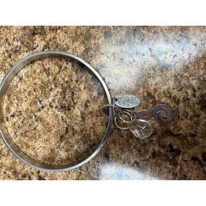 Bratz Bracelet Silver Tone Rhinestone Bangle Key Music Note Crystal Charms